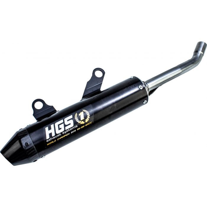 HGS - KTM/HSQ SX/TC 125 19- Silencieux alu noir embout de carbone