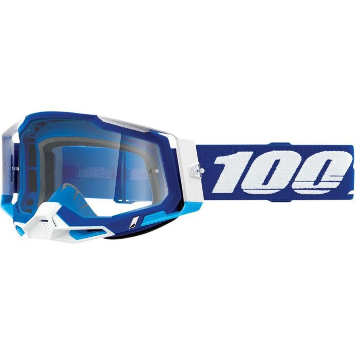 100% Masque de cross Racecraft 2 bleu écran transparent