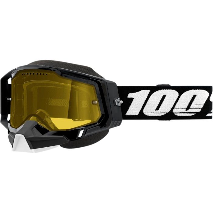 100% Masque de cross Racecraft 2 Snow noir jaune