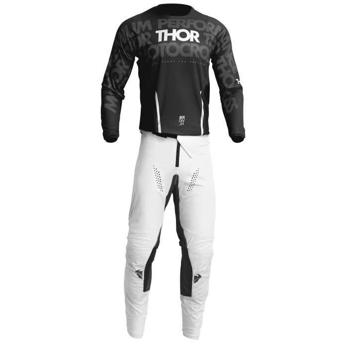 Thor Pulse Mono Noir / Blanc - Tenue Complète | Gear2win.fr