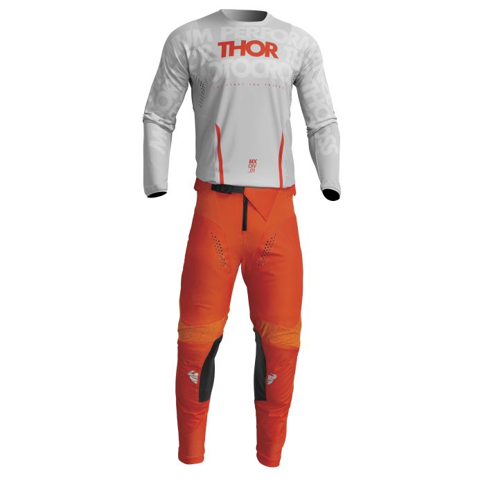Thor Pulse Mono Gris / Orange - Tenue Complète | Gear2win.fr