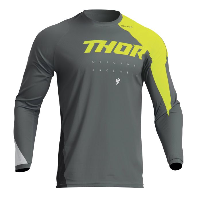 Maillot THOR Sector Edge Gris / Jaune | Gear2win.fr