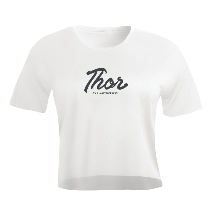 Tee Shirt Femme THOR Script Crop Top Blanc | Gear2win.fr