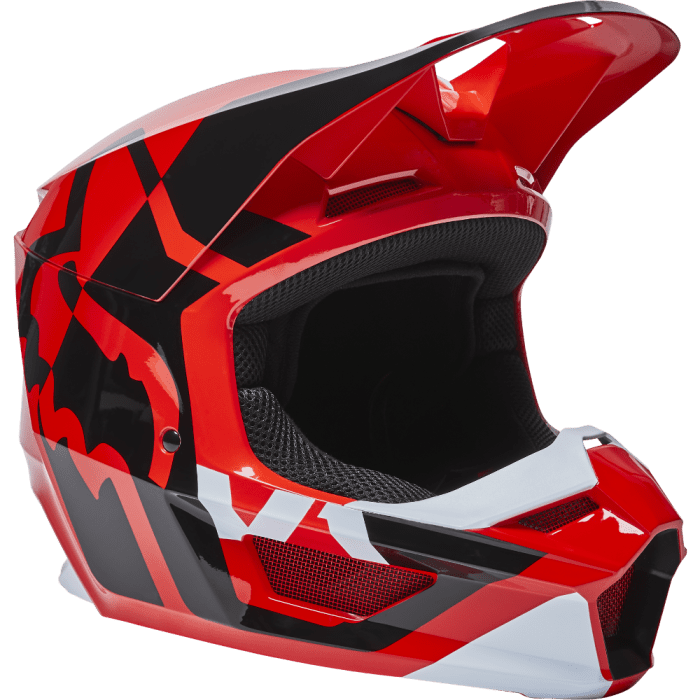 Fox Youth V1 Lux Helmet Fluorescent Red