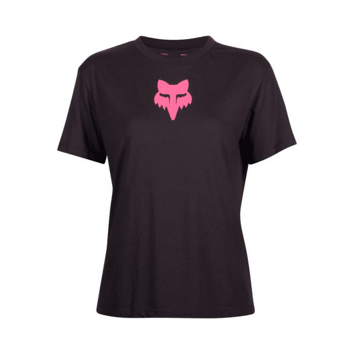 Fox Women Head Short Sleeve Tee - Black/Pink -