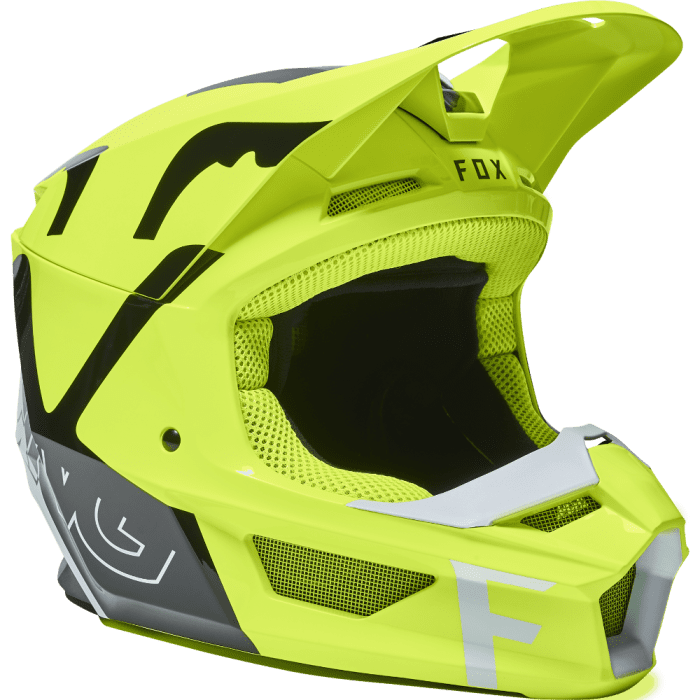 Fox Youth V1 Skew Helmet Fluorescent Yellow