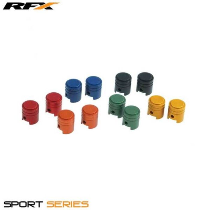 Bouchons de valves RFX Sport (Piston/Vert) 2pcs | Gear2win.fr