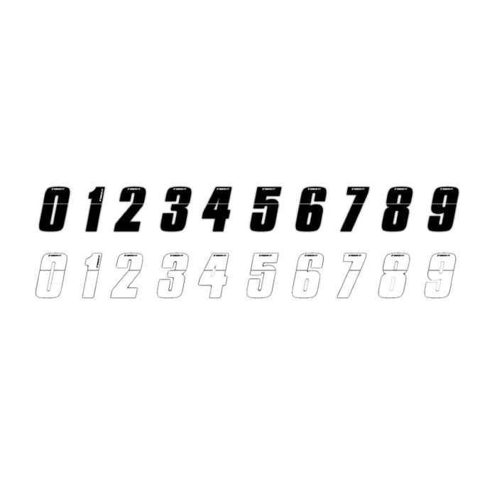 INSIGHT RACING NUMBERS 7.5 CM - WHITE (PACK OF 10)