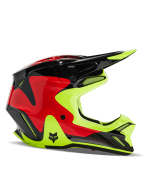 Fox V3 Revise Casque de motocross Rouge/Jaune