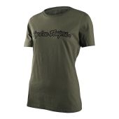 T-shirt Signature pour femmes Troy Lee Designs Vert militaire