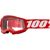 100% Masque de cross Accuri 2 pour enfant rouge écran transparent