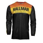 Hallman Maillot de cross Air noir orange