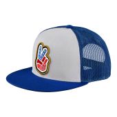 Troy Lee Designs Trucker Snapback Cap, Peace Out, Blue/Cream, One Size