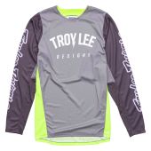 Troy Lee Designs GP Pro Maillot de motocross Boltz Argent/Vert Fluo Enfant