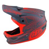 Troy Lee Designs D3 Fiberlite Helmet Spiderstripe Gray/Red | Gear2win BMX