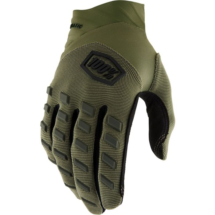 100% Gloves Airmatic Army Green