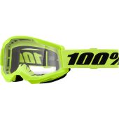 100% Masque de BMX Strata 2 Neon Jaune Transparent