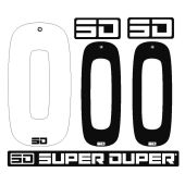 Super Duper Plaque avant +2 plaques latérales pour numéros avec logo Super Duper sticker kit blanc