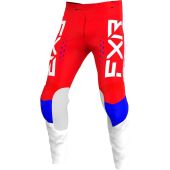 FXR Clutch Pro MX Pantalon de cross Rouge/Bleu royal/Blanc