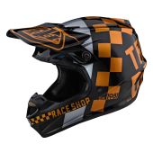 Troy Lee Designs SE4 Polyacrylite Checker Helmet Black Gold